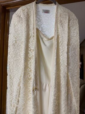 Nadine Boutique Cream Lace Jacket and Dress Set